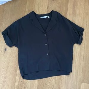 & other stories button down shirt short sleeve